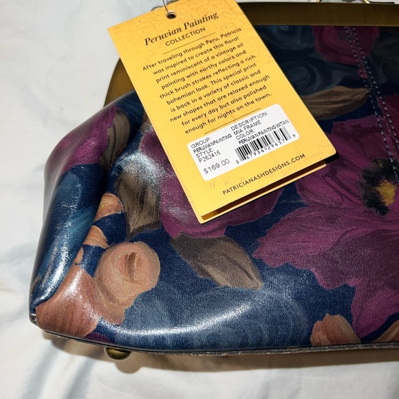 Patricia Nash Clamshell Mia Leather Purse Peruvian Floral Satchel Bag New - Picture 3 of 8